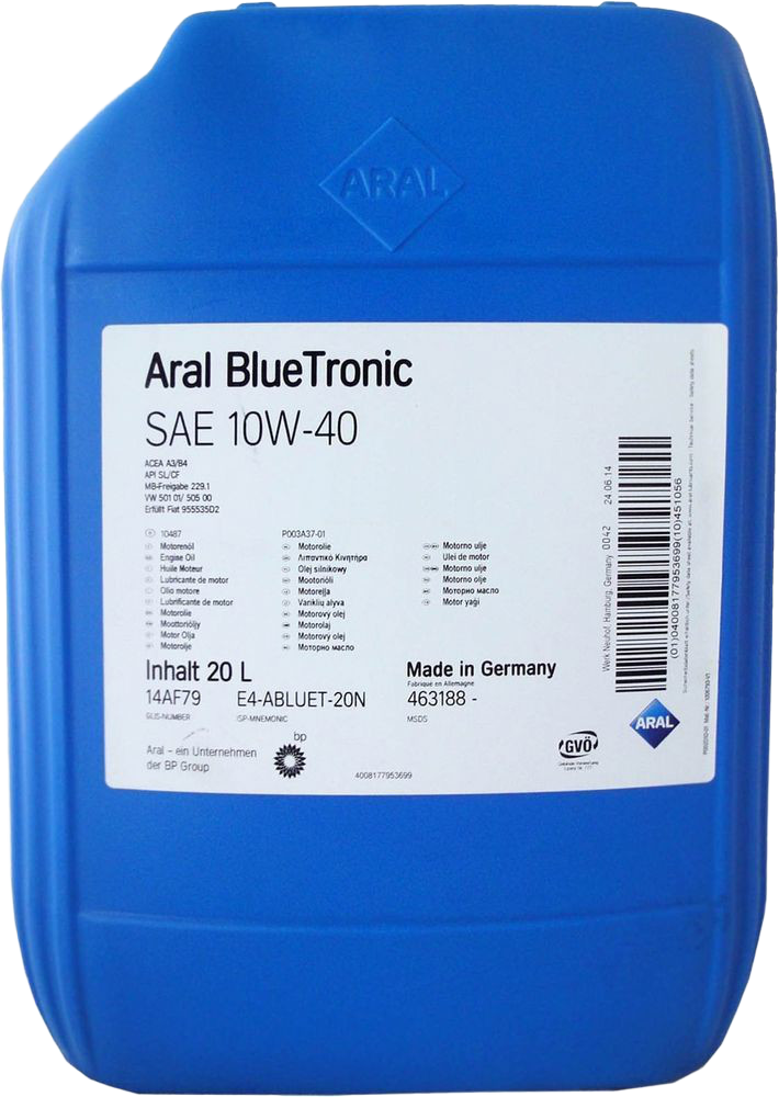 Моторное масло Aral BlueTronic 10W-40, 20л
